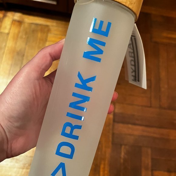 Glass Water Bottle - Eco One - Drink Me (New With Tags) (h/x) - Picture 3 of 10